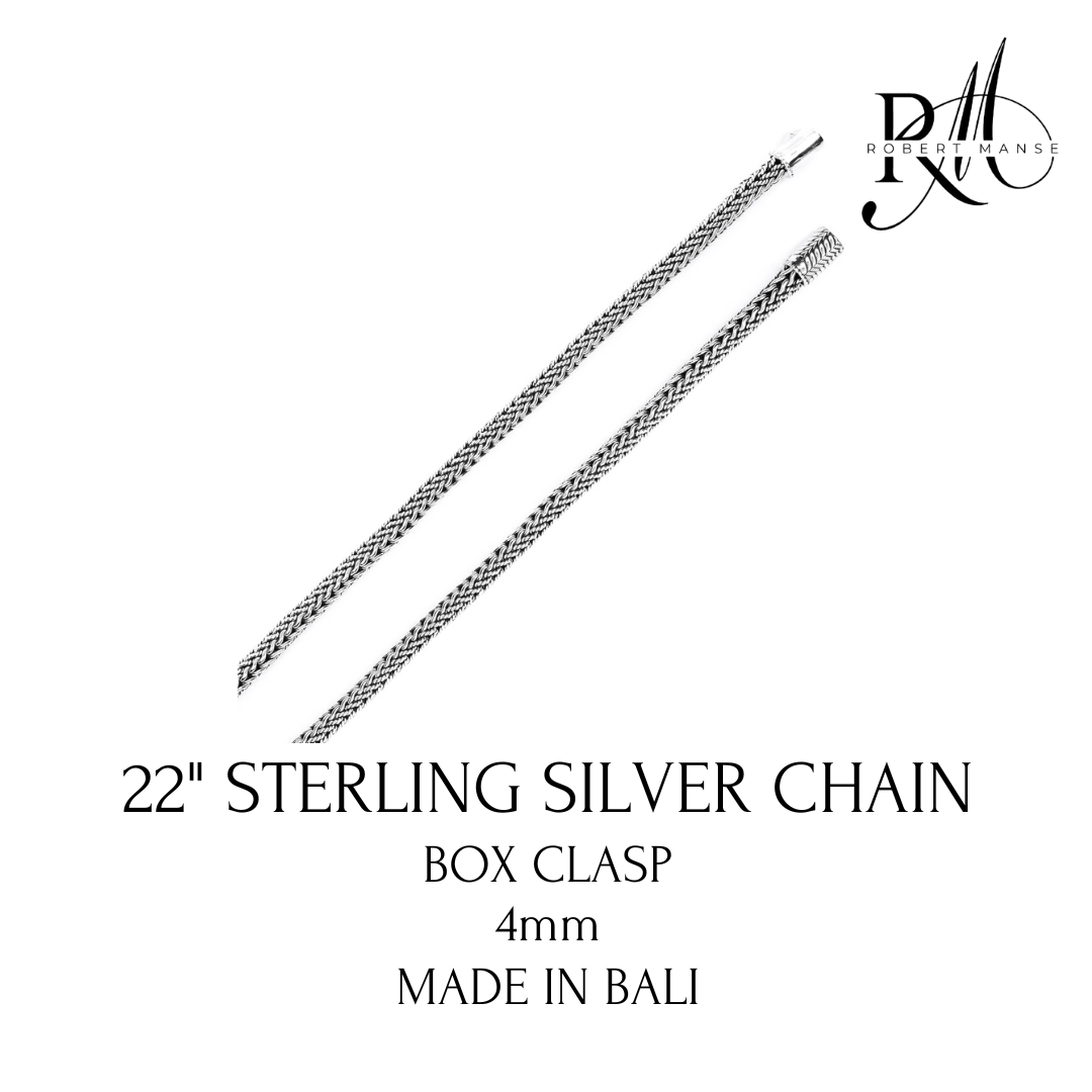 Bali RoManse Woven 22" Sterling Silver Chain Necklace