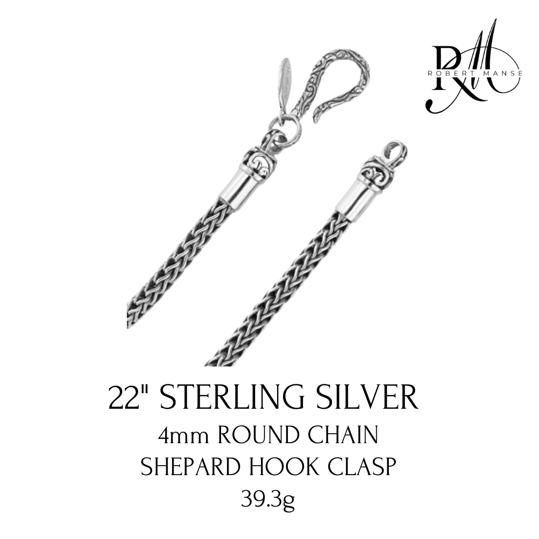 Bali Hand Woven 22" Sterling Silver Chain