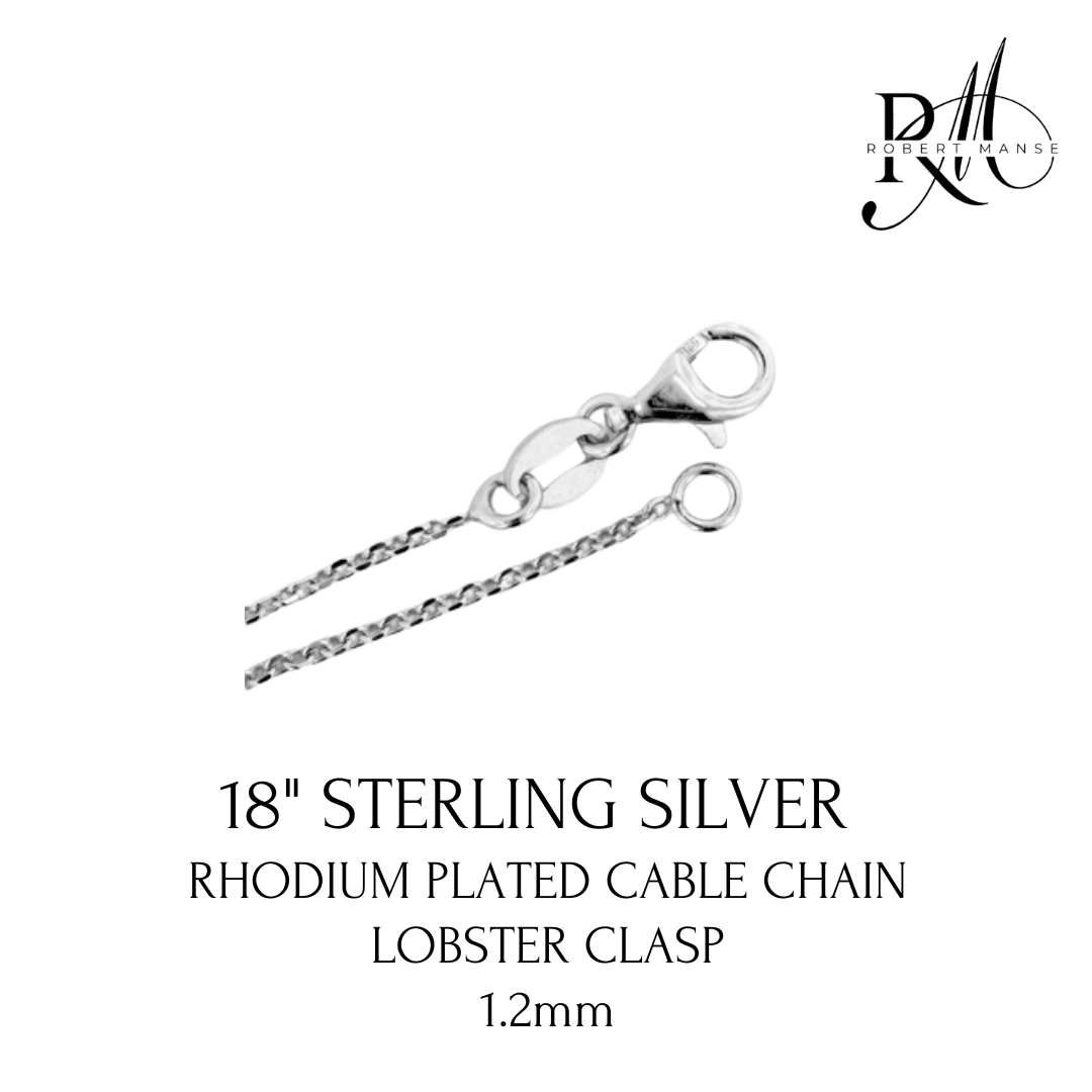 CZ RoManse Square Pavé Sterling Silver Necklace