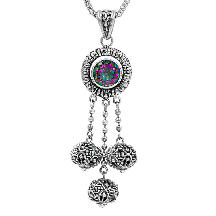 Bali RoManse Magic Topaz Dreamcatcher Sterling Silver Pendant