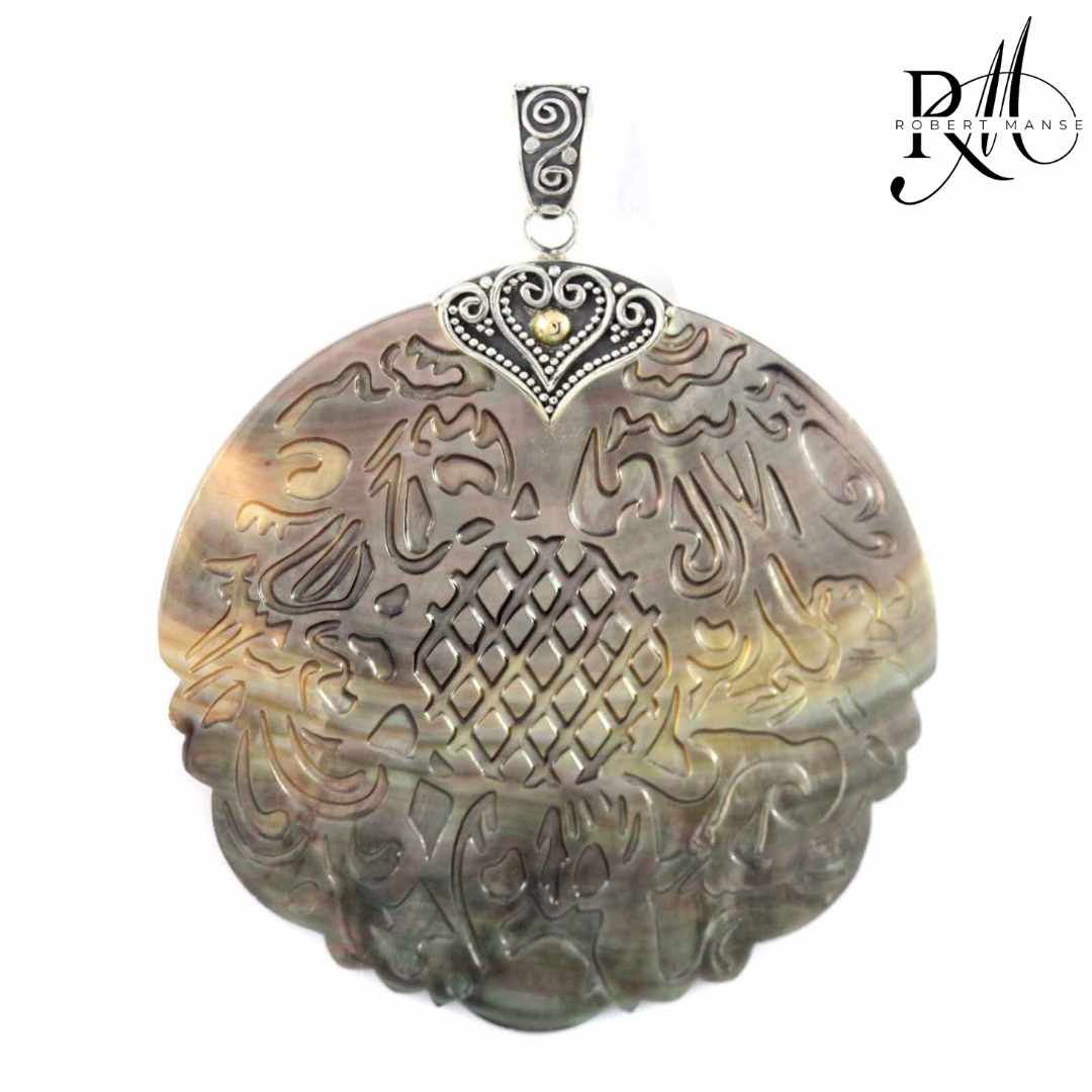 Bali RoManse Carved Mother of Pearl Pendant