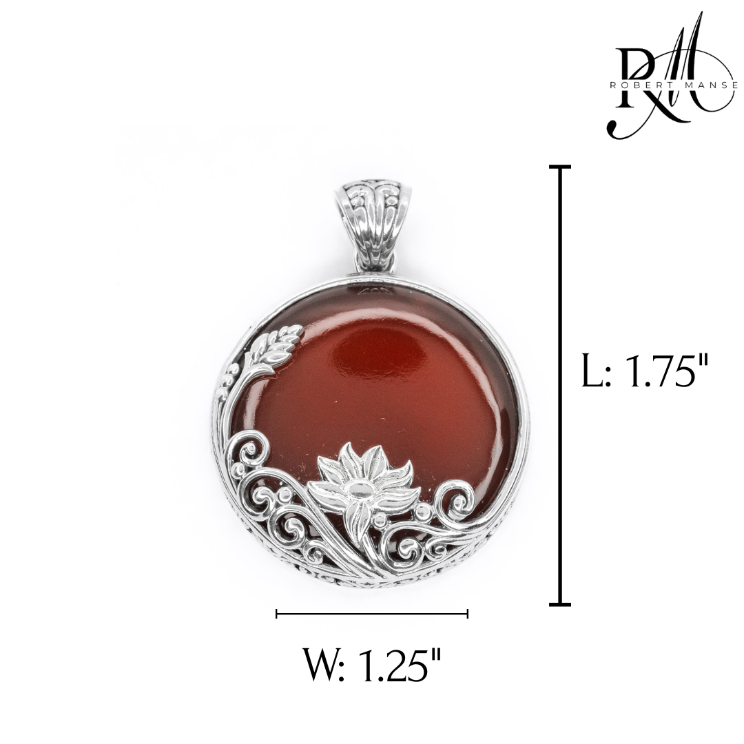 Bali RoManse Floral Medallion Sterling Silver Pendant