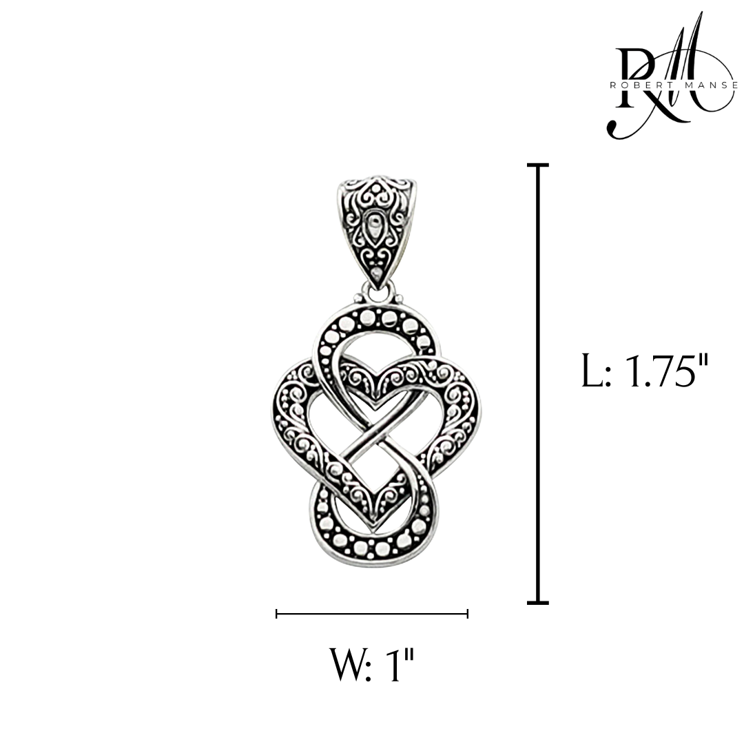 Bali RoManse Infinity Heart Sterling Silver Enhancer Pendant