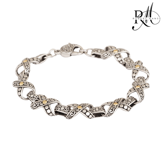Bali RoManse Two-Tone "X" Link Bracelet