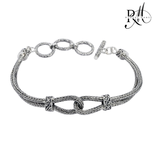 Bali RoManse Infinity Knot Tulang Naga Sterling Silver Bracelet