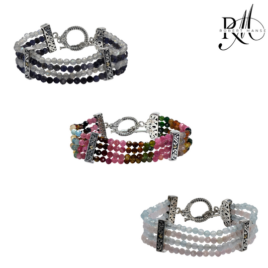 Gem RoManse Beaded Multi-strand & Sterling Silver Bracelets