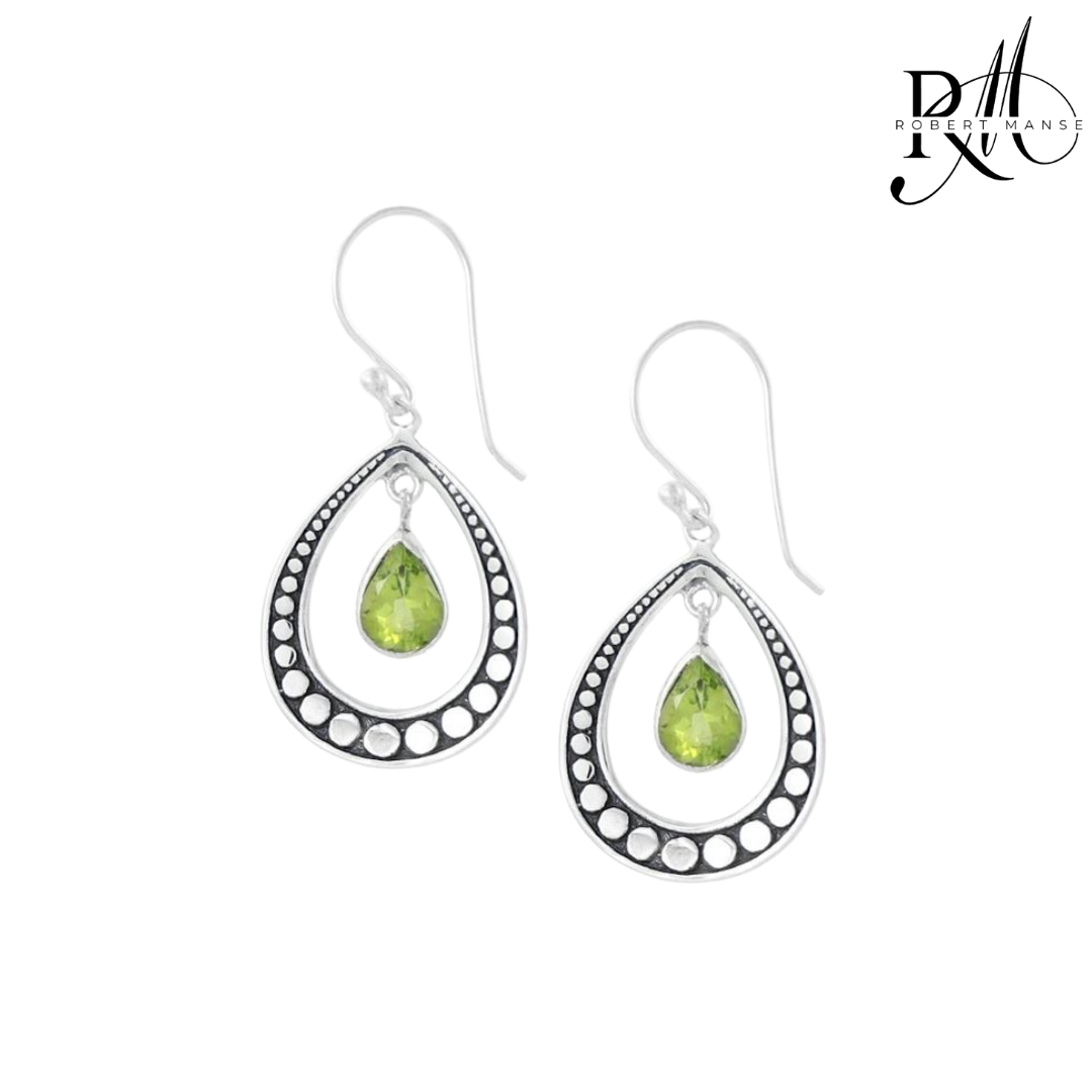 Bali RoManse Peridot Sterling Silver Earrings
