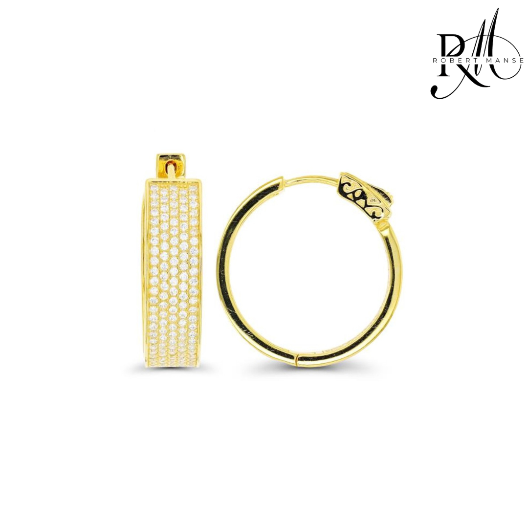 CZ RoManse Micro Pavé Hoop Sterling Silver Earrings