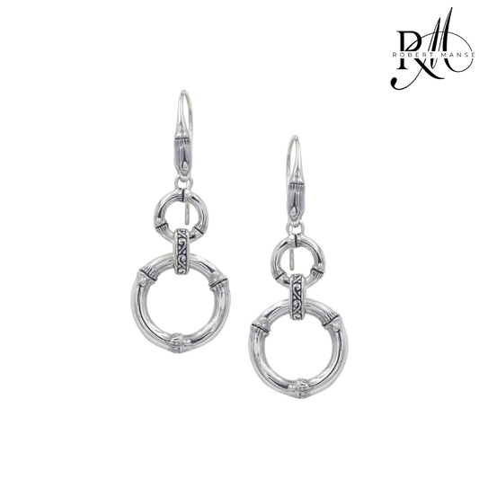 Bali RoManse Bamboo Rings Sterling Silver Earrings