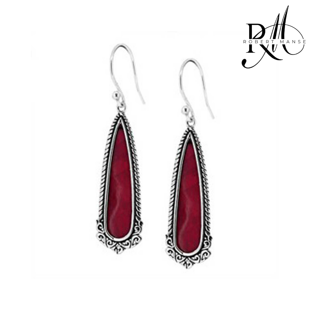 Bali RoManse Sterling Silver & Shell Elongated Dangle Earrings