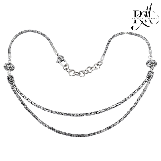 Bali RoManse Byzantine & Tulang Naga Double Layer Station Necklace
