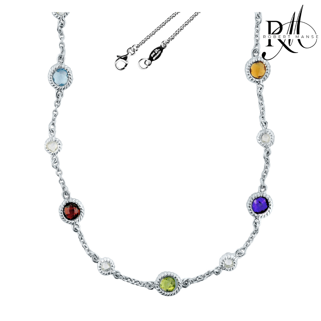 Gem RoManse Semi-Precious Stone Station Necklace