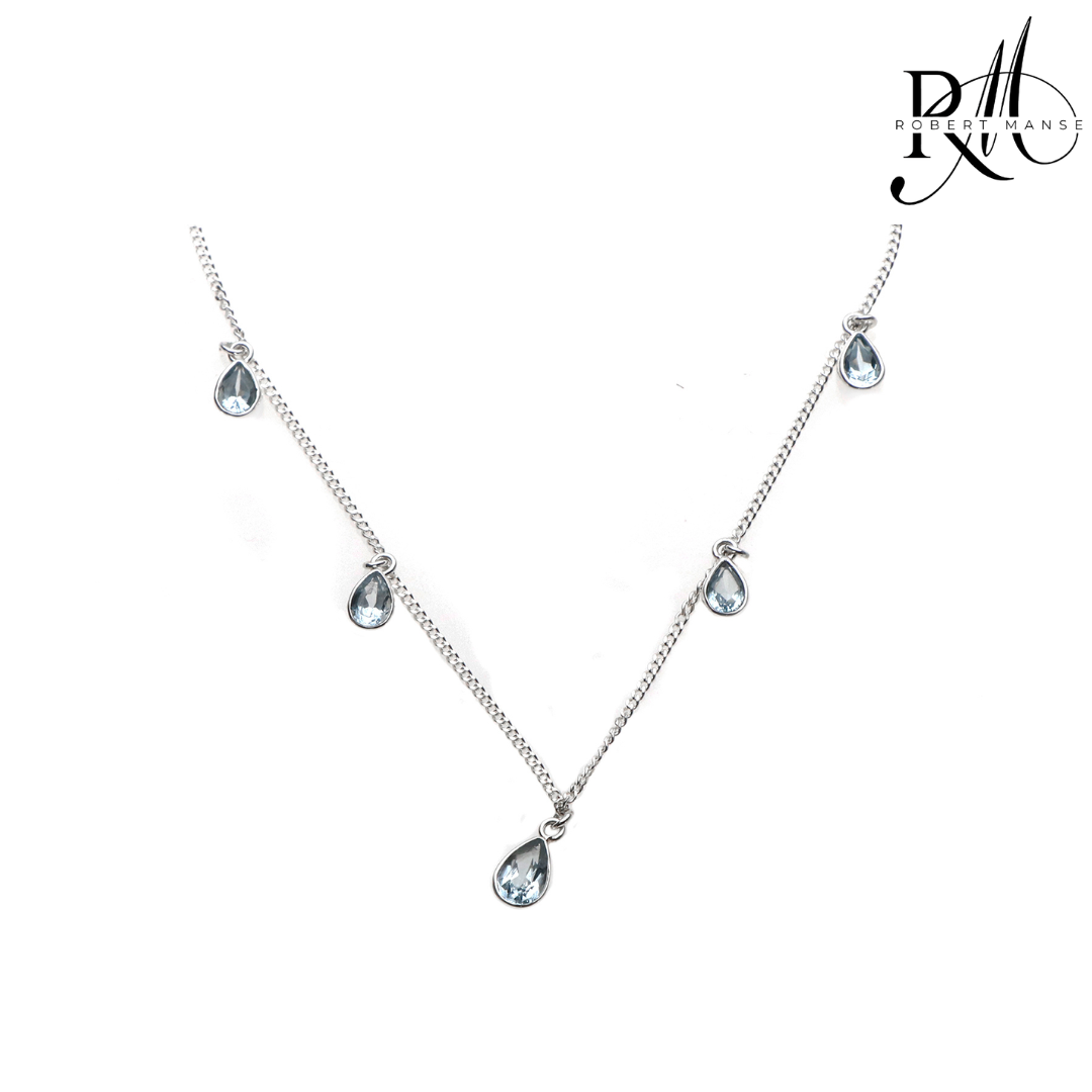 Bali RoManse Gemstone Station Sterling Silver Necklace