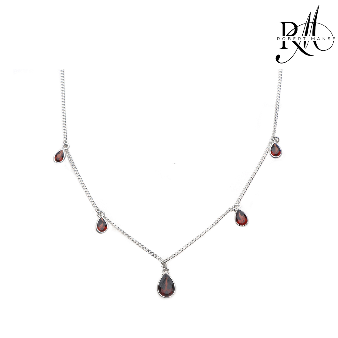 Bali RoManse Gemstone Station Sterling Silver Necklace