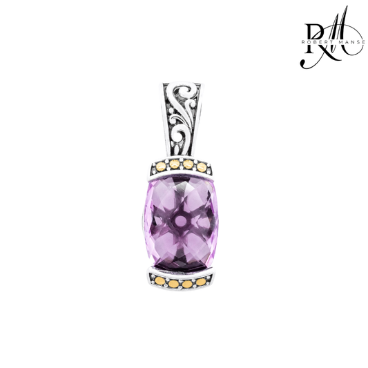 Bali RoManse Pink Amethyst Two-Tone Enhancer Pendant