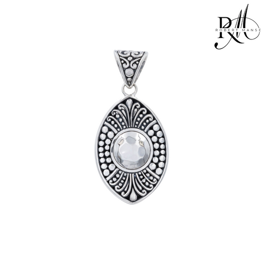 Bali RoManse Scrollwork & Hammered Sterling Silver Shield Pendant