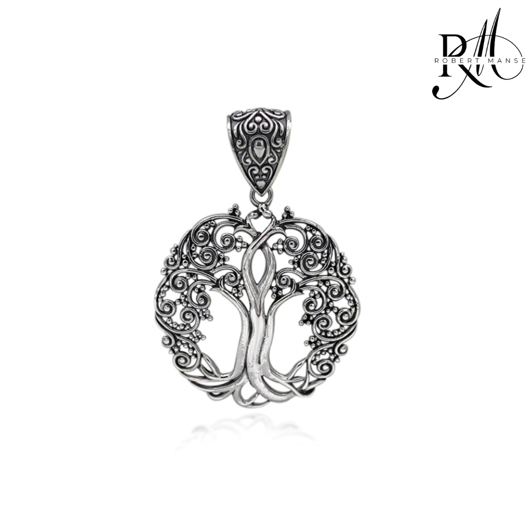 Bali RoManse Tree of Life Sterling Silver Enhancer Pendant