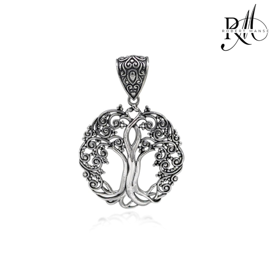 Bali RoManse Tree of Life Sterling Silver Enhancer Pendant