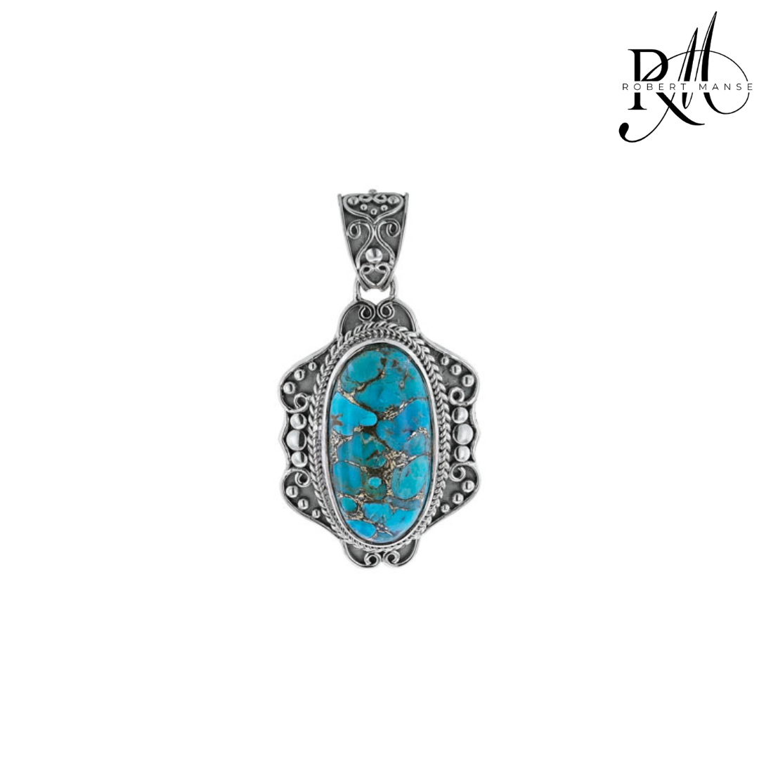 Gem RoManse Purple Mojave Turquoise Sterling Silver Pendant
