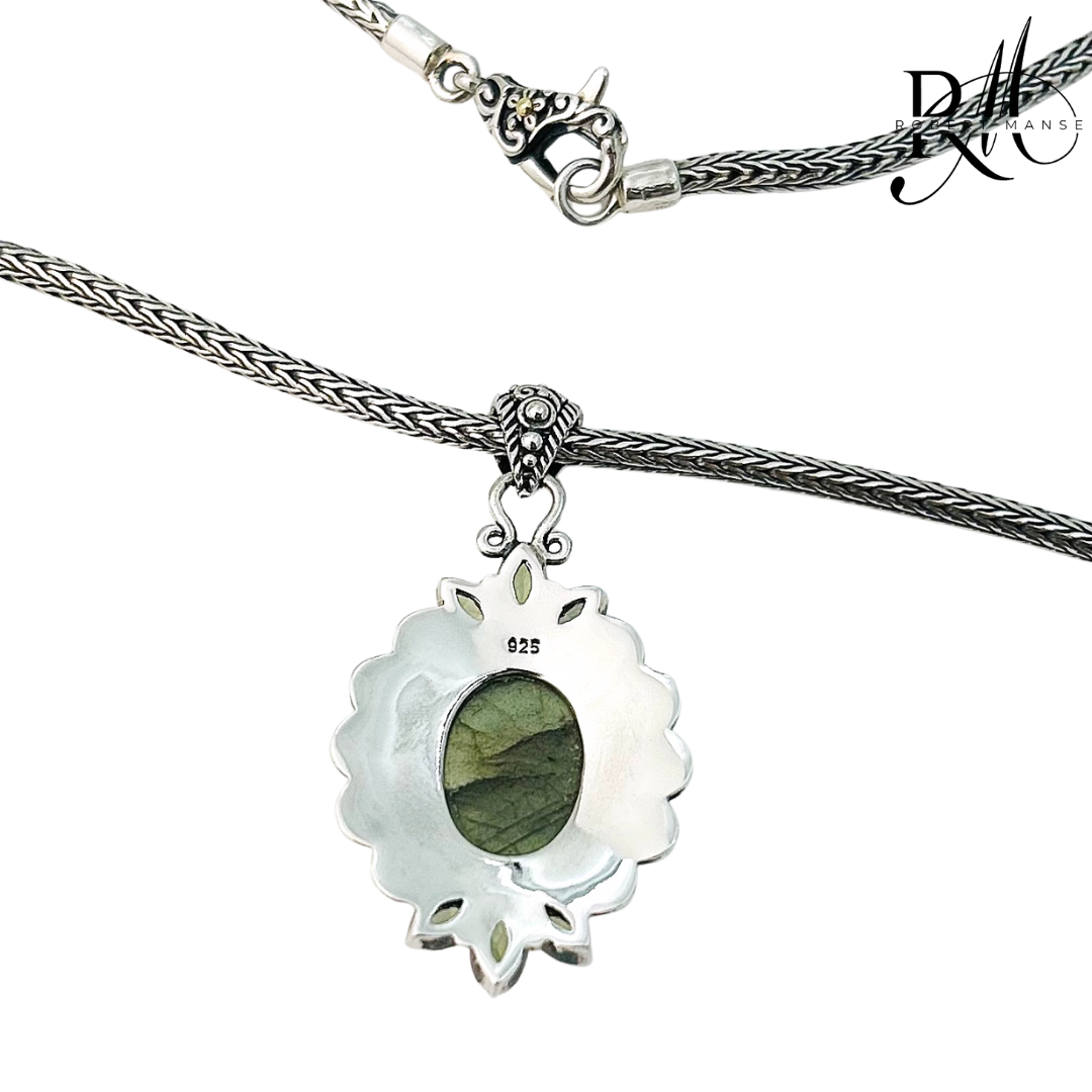 Bali RoManse Labradorite & Peridot Sterling Silver Necklace
