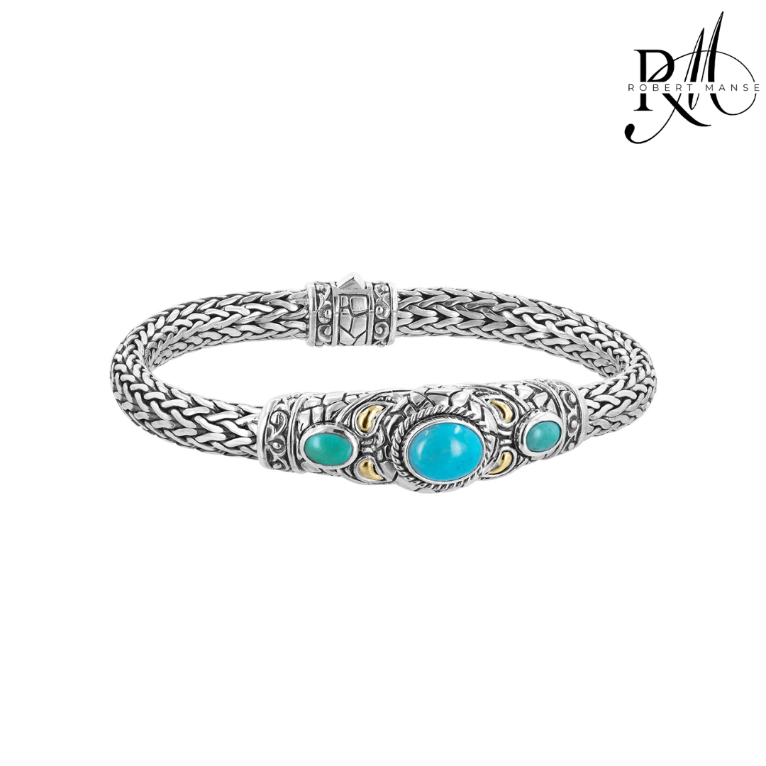 Bali RoManse Gemstone & Tulang Naga Box Clasp Bracelet with 18K Gold Accents