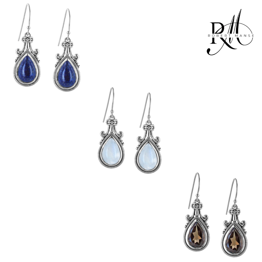 Gem RoManse Genuine Gemstone Sterling Silver Drop Earring