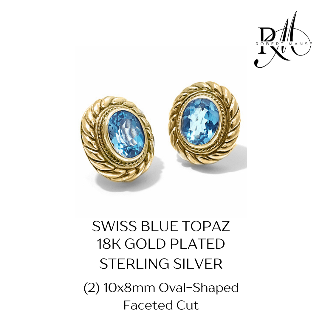 Bali RoManse Signature Cable & Gemstone Omega Back Earrings