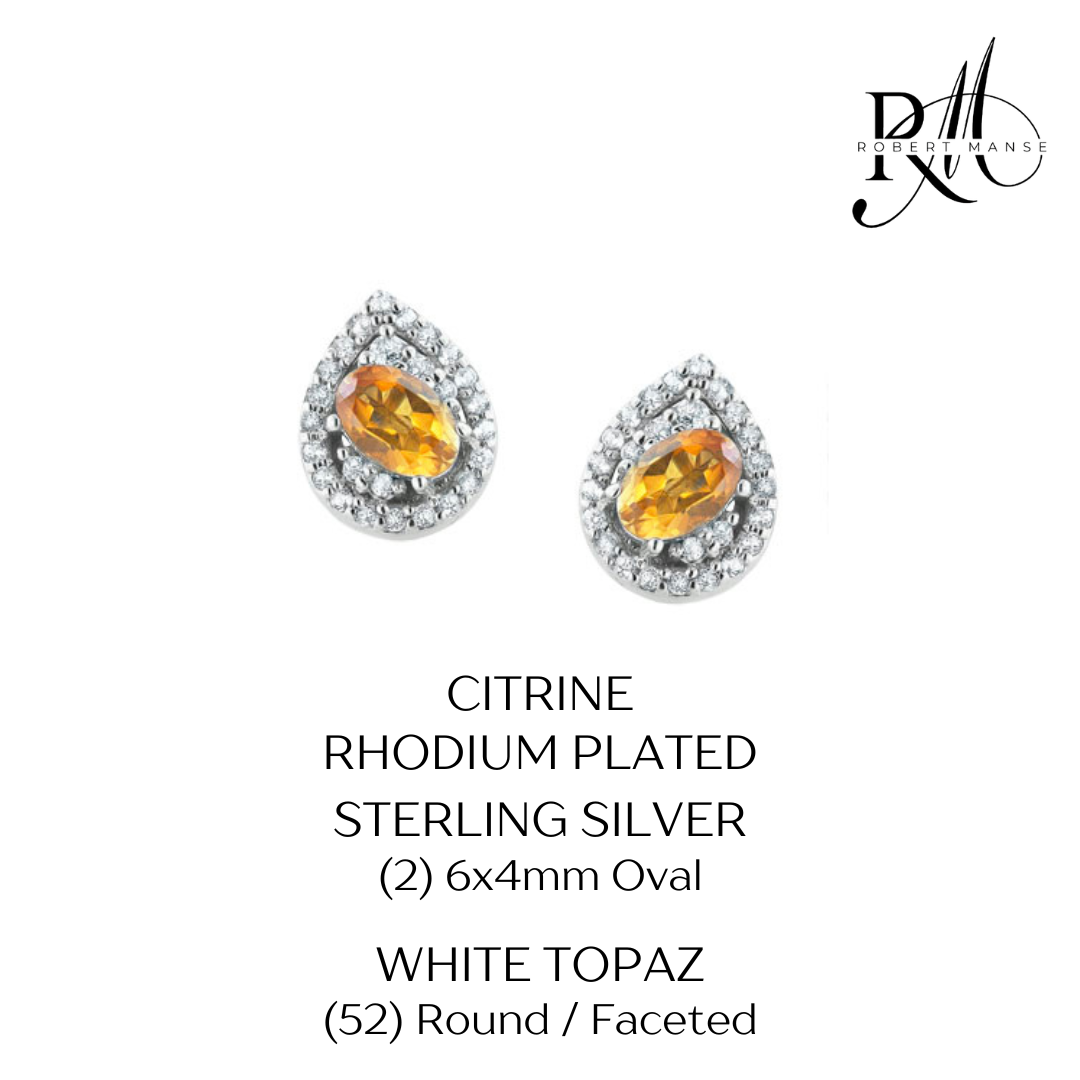 Gem RoManse Pear Shaped Multi-Gemstone Sterling Silver Stud Earrings