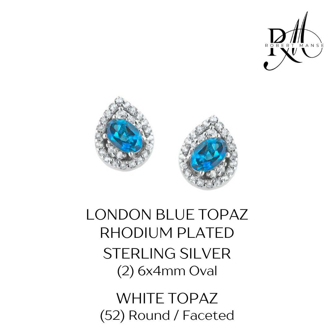 Gem RoManse Pear Shaped Multi-Gemstone Sterling Silver Stud Earrings
