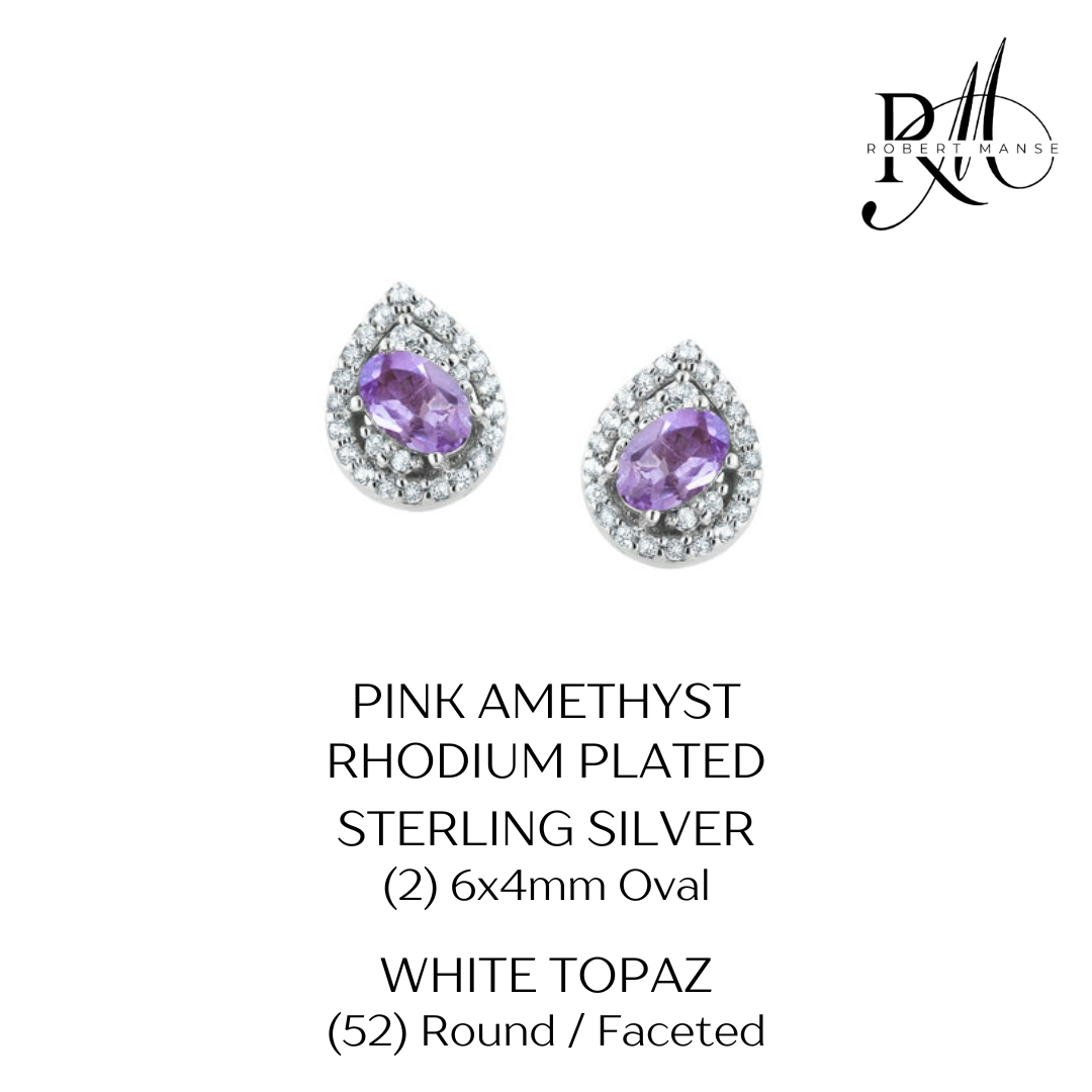 Gem RoManse Pear Shaped Multi-Gemstone Sterling Silver Stud Earrings