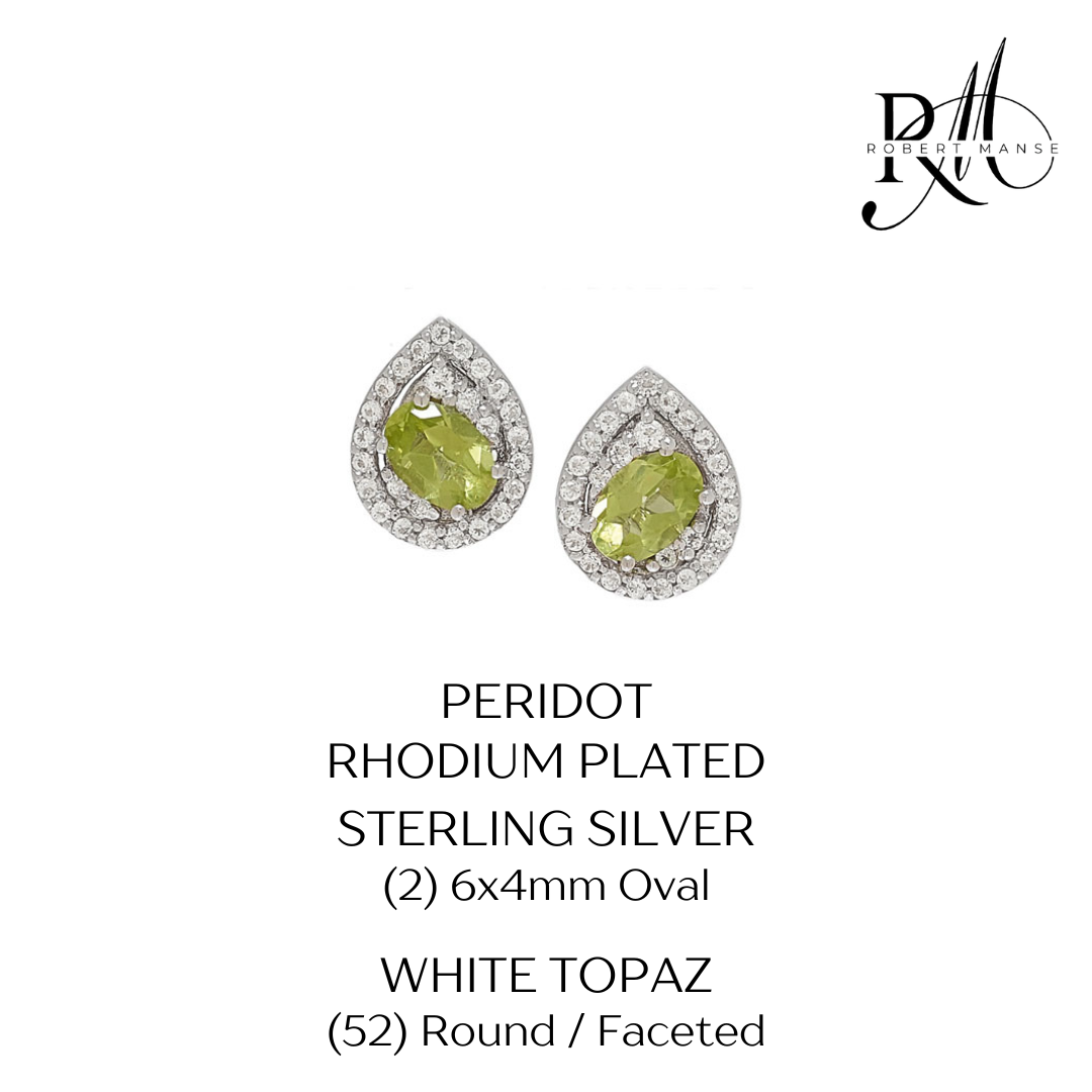 Gem RoManse Pear Shaped Multi-Gemstone Sterling Silver Stud Earrings