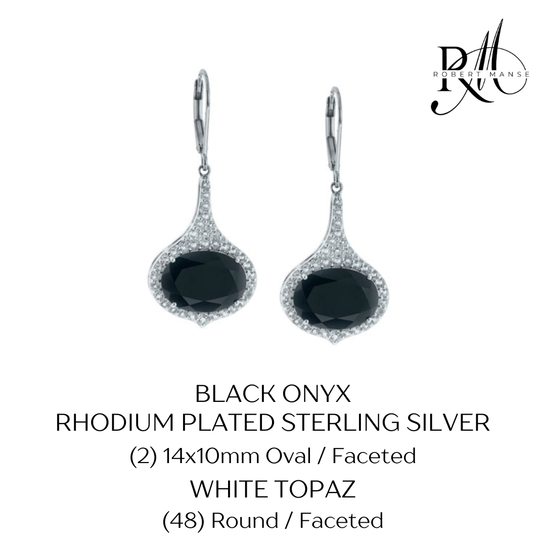 Gem RoManse East West Oval Sterling Silver Leverback Earrings