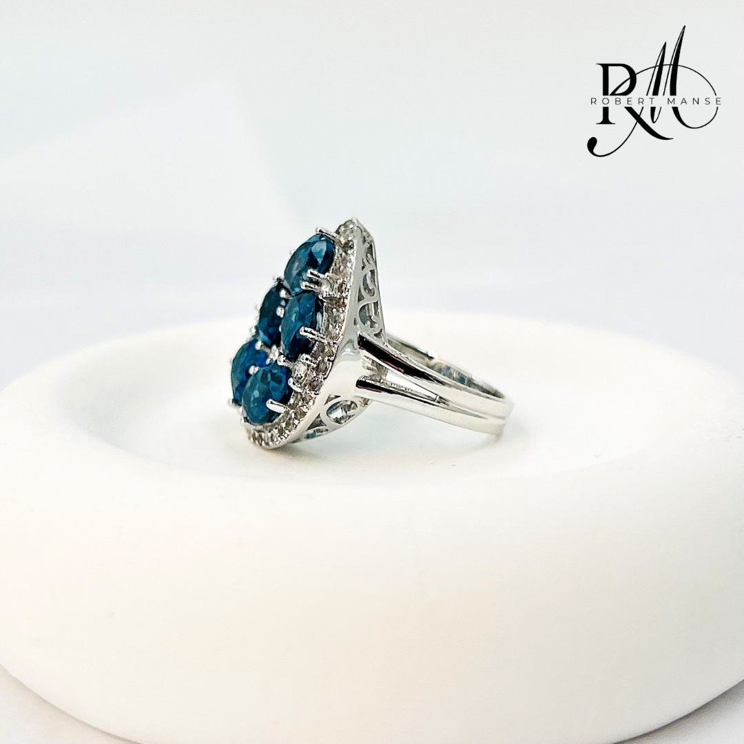 Mother's Day Blowout: Gem RoManse Gemstone Bouquet Sterling Silver Ring