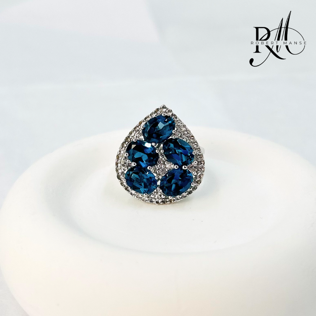 Mother's Day Blowout: Gem RoManse Gemstone Bouquet Sterling Silver Ring