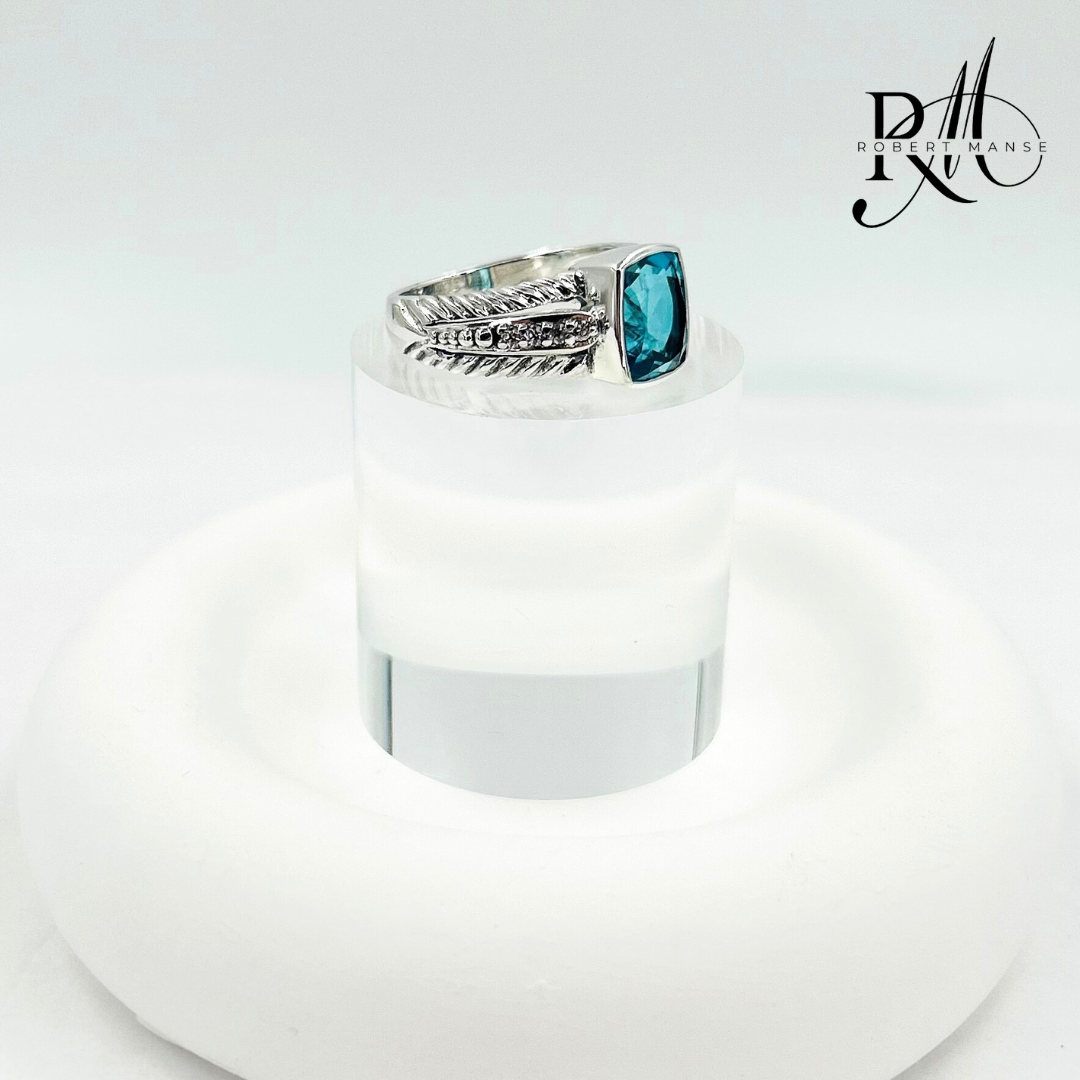 Gem RoManse Gemstone & Sterling Silver Cable Ring