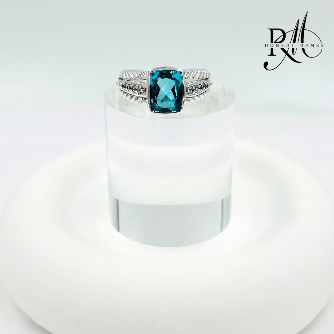 Gem RoManse Gemstone & Sterling Silver Cable Ring