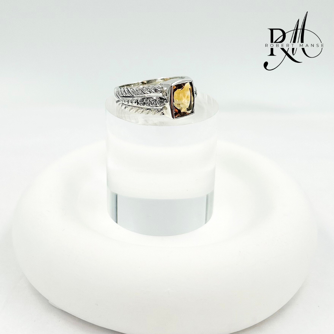 Gem RoManse Gemstone & Sterling Silver Cable Ring