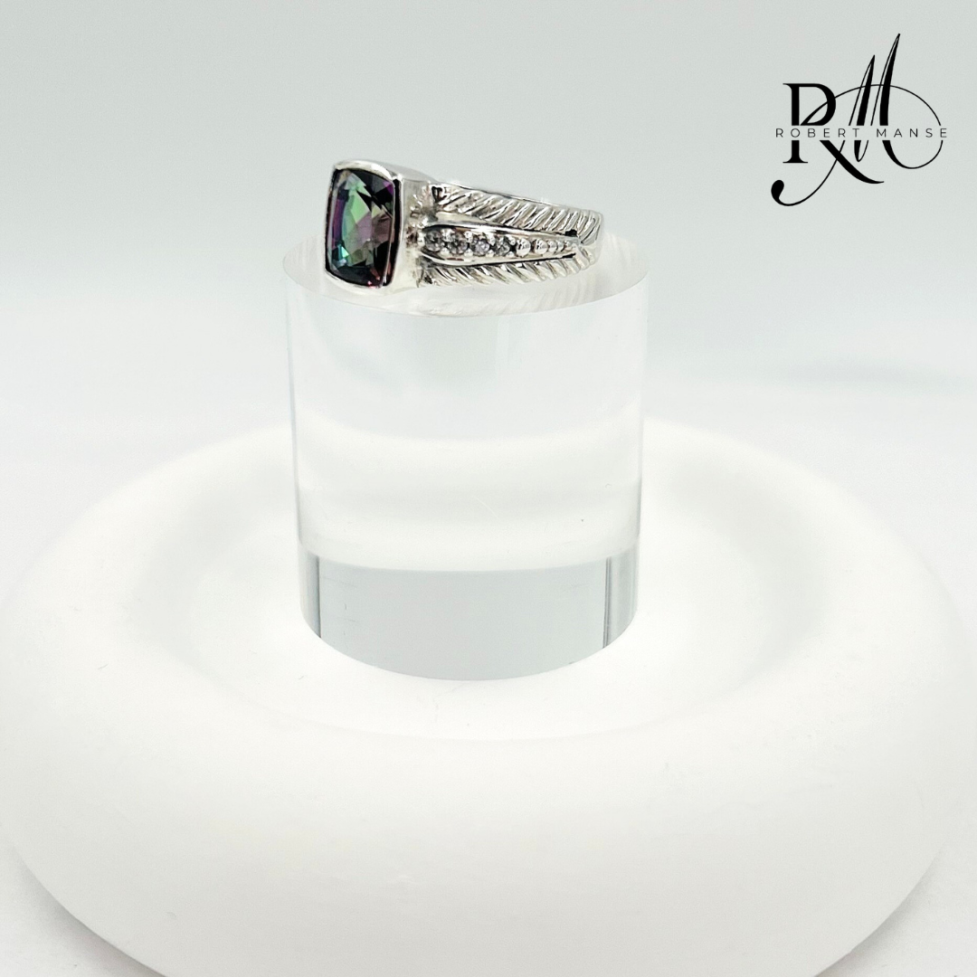 Gem RoManse Gemstone & Sterling Silver Cable Ring