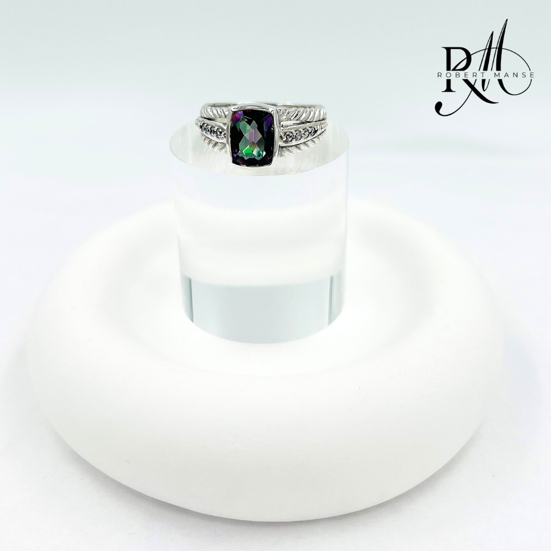 Gem RoManse Gemstone & Sterling Silver Cable Ring