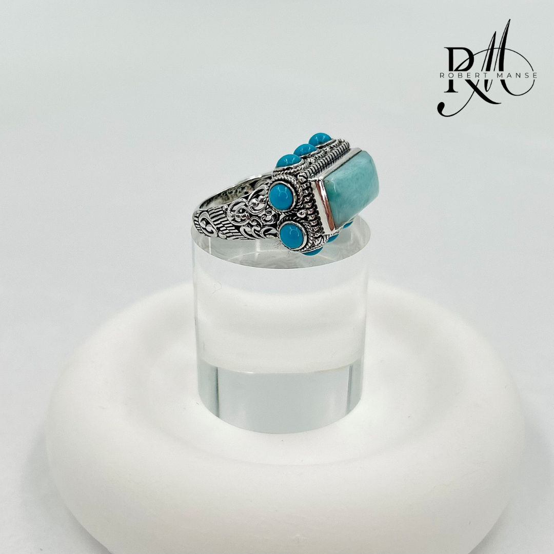 Gem RoManse Multi-Stone Sterling Silver Rectangular Cocktail Ring