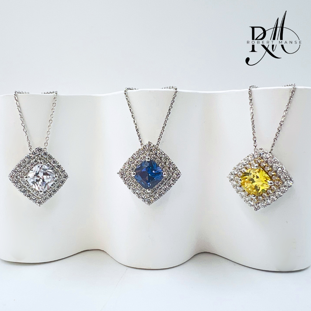 Mother's Day Blowout: CZ RoManse Square Pavé Sterling Silver Necklace