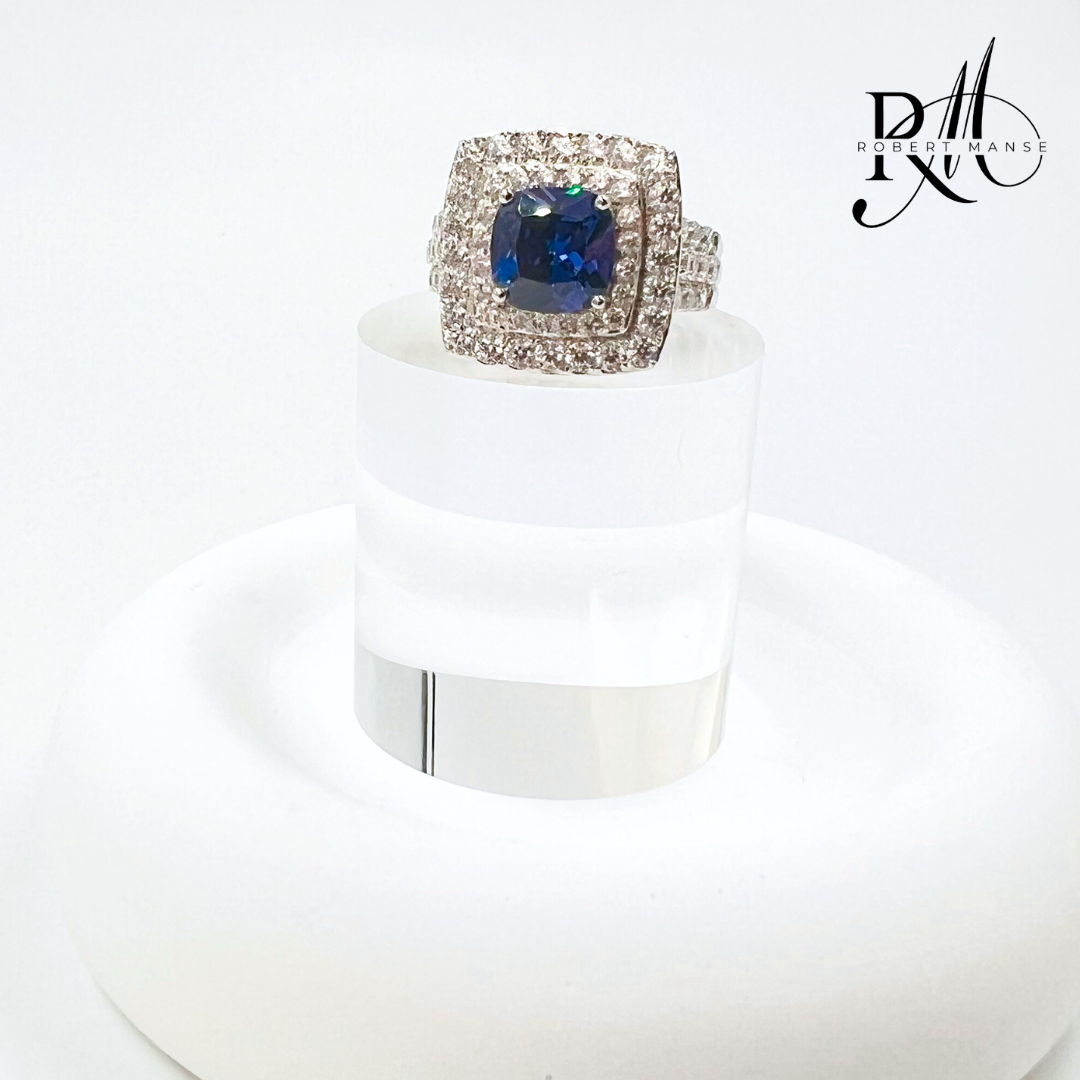 CZ RoManse Square Pavé Sterling Silver Cocktail Ring