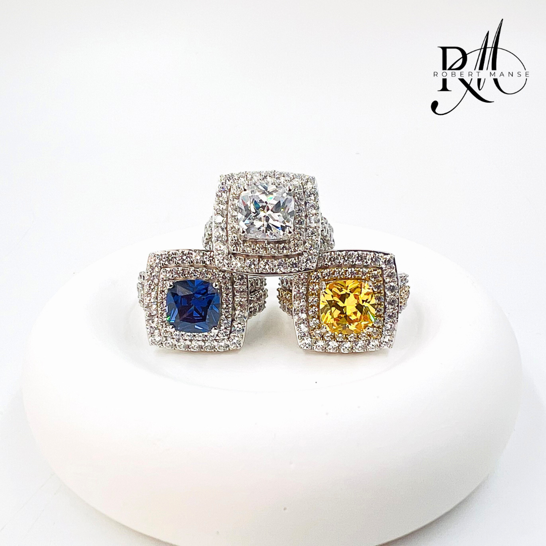 Mother's Day Blowout: CZ RoManse Square Pavé Sterling Silver Cocktail Ring