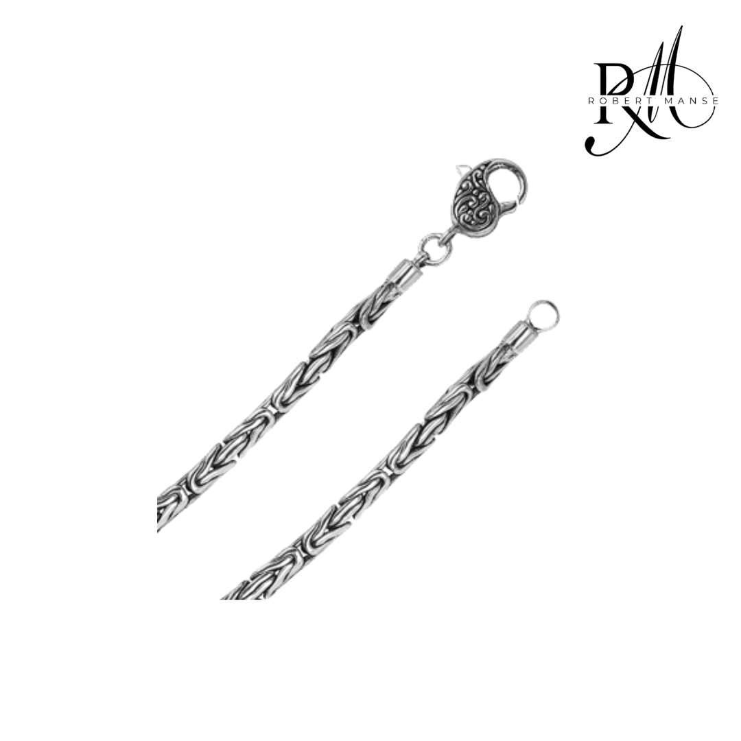 22" Byzantine Sterling Silver Chain Necklace