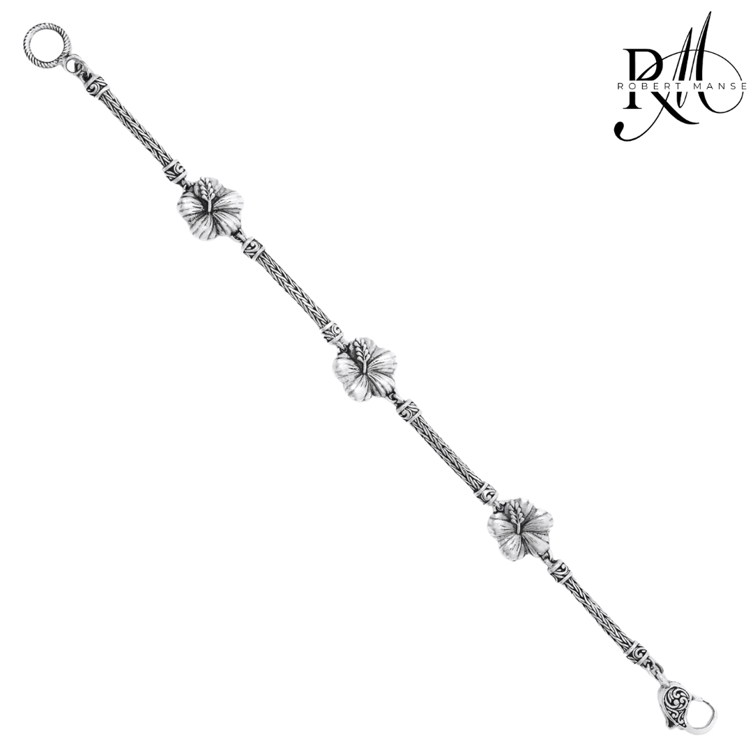 Bali RoManse Flower Station Sterling Silver Bracelet