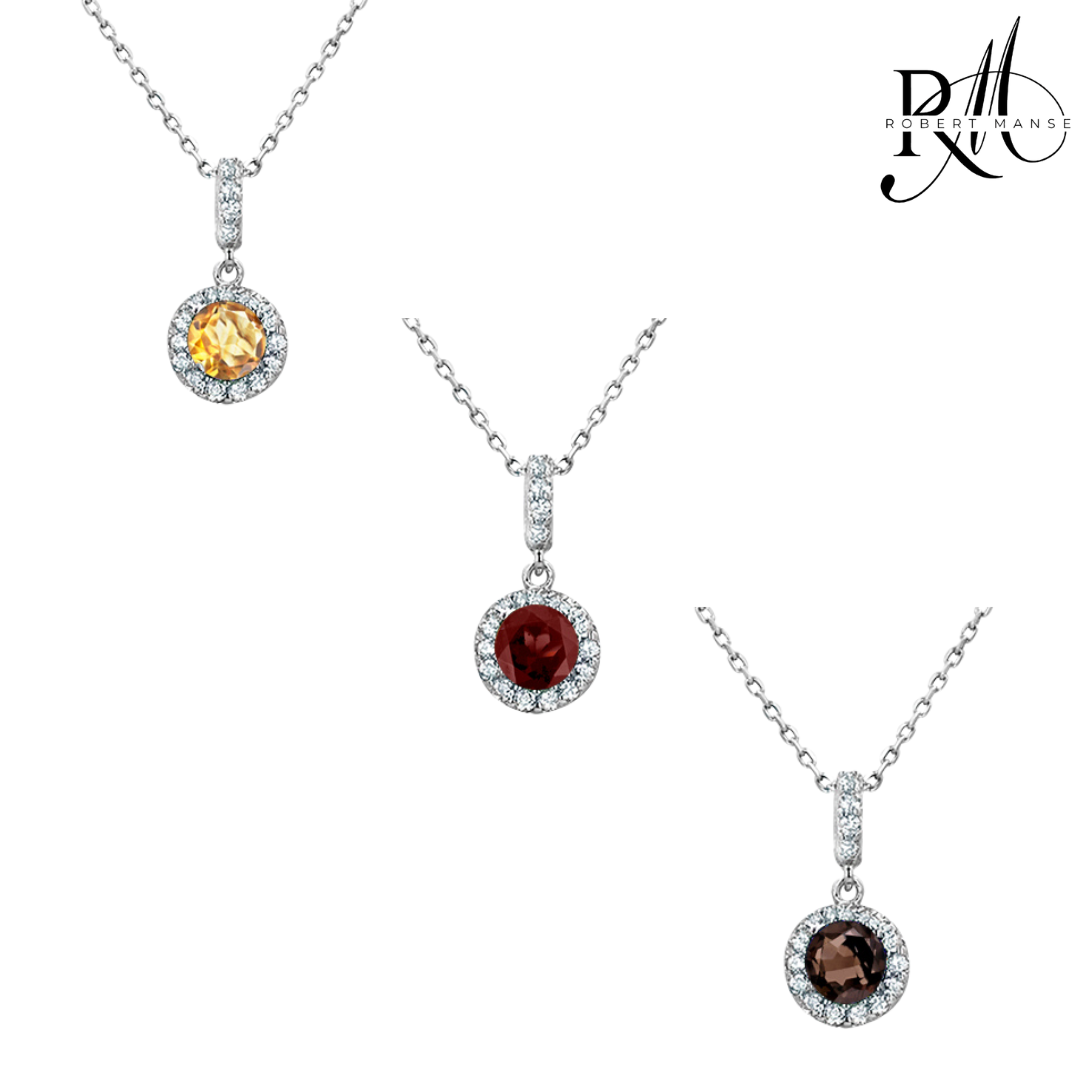 Gem RoManse Gemstone Drop Sterling Silver Necklace