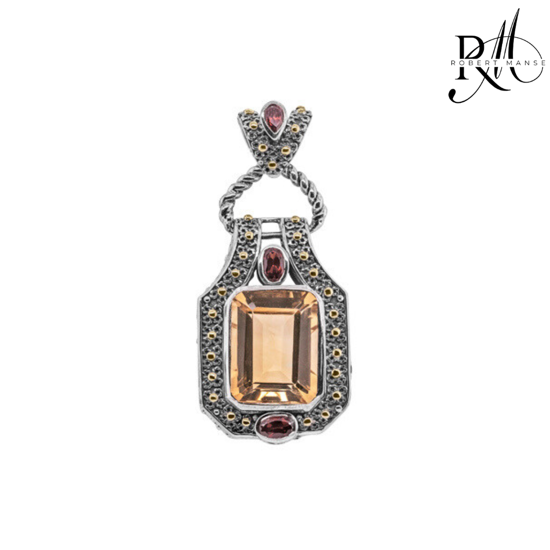Gem RoManse Sterling Silver Pendant with 18K Accents