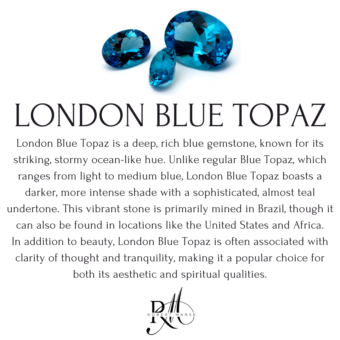 Gem RoManse London Blue Topaz Heart Sterling Silver Necklace