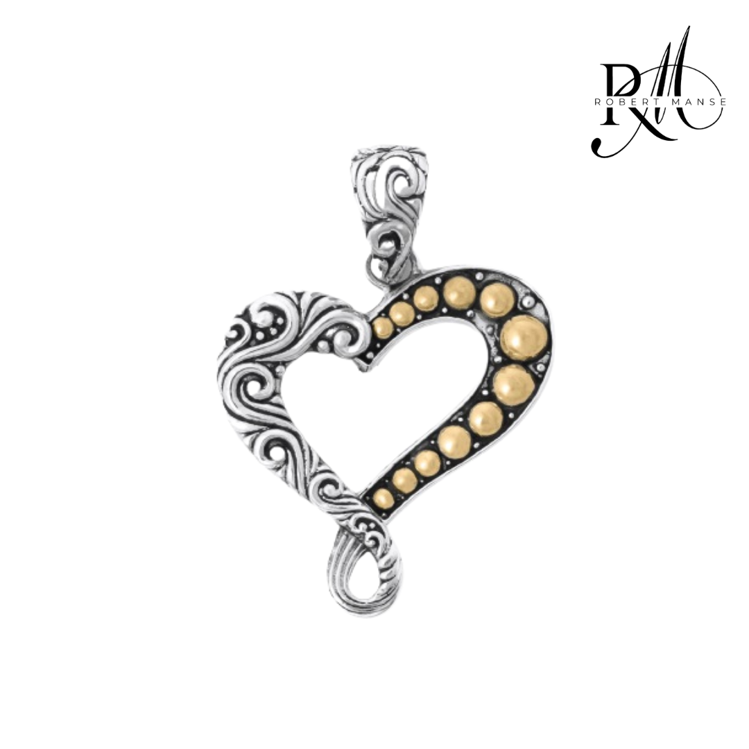Bali RoManse Two-Tone Heart Sterling Silver & 18k Gold Pendant