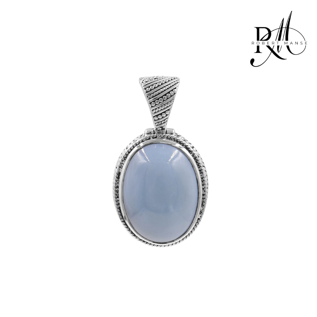 Gem RoManse Blue Opal Sterling Silver Pendant